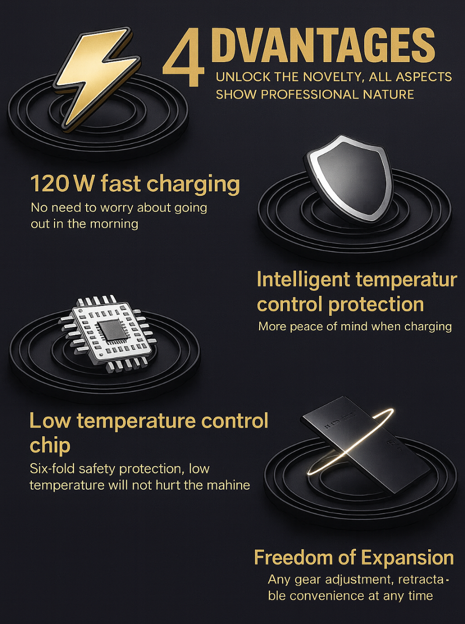 LuxCharge™ 4-in-1 Fast Car Charger with Digital Display - Type C + Type C