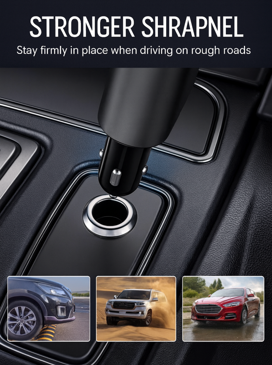 LuxCharge™ 4-in-1 Fast Car Charger with Digital Display - Type C + Type C