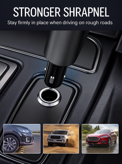 LuxCharge™ 4-in-1 Fast Car Charger with Digital Display - Type C + Type C